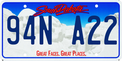 SD license plate 94NA22
