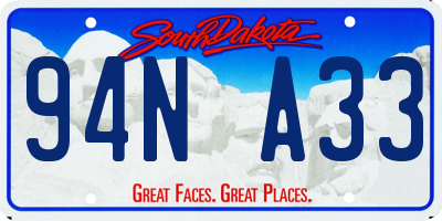 SD license plate 94NA33