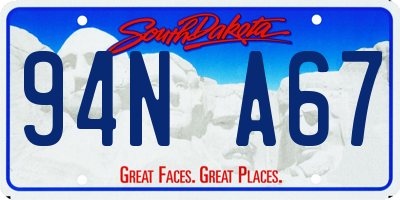 SD license plate 94NA67