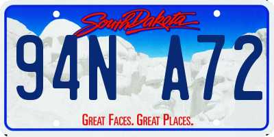 SD license plate 94NA72