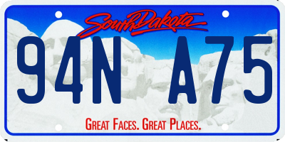 SD license plate 94NA75
