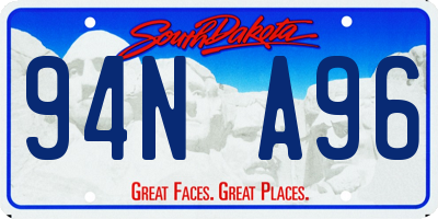 SD license plate 94NA96