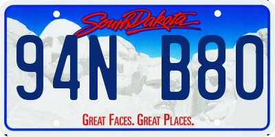 SD license plate 94NB80