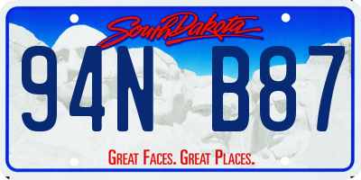 SD license plate 94NB87