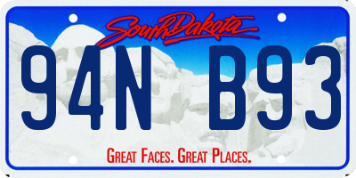 SD license plate 94NB93