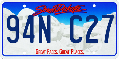 SD license plate 94NC27