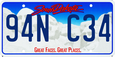 SD license plate 94NC34