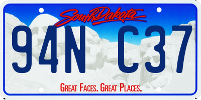 SD license plate 94NC37