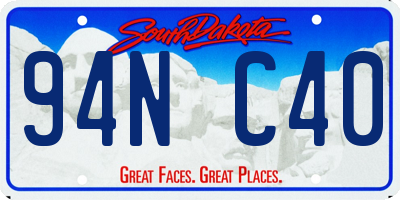 SD license plate 94NC40