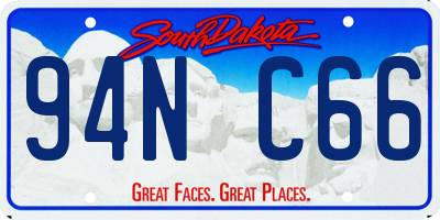 SD license plate 94NC66