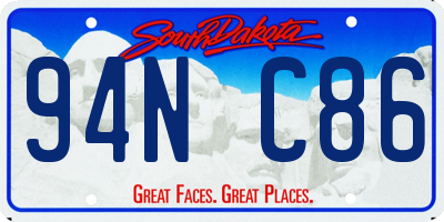 SD license plate 94NC86