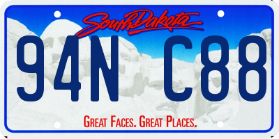 SD license plate 94NC88