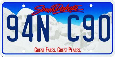 SD license plate 94NC90