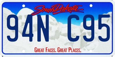 SD license plate 94NC95