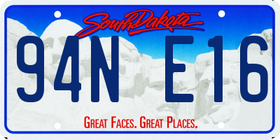 SD license plate 94NE16