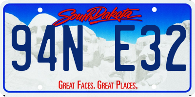 SD license plate 94NE32