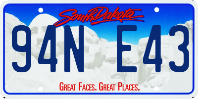 SD license plate 94NE43
