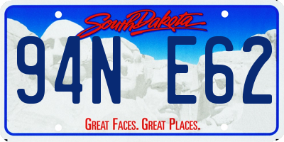 SD license plate 94NE62