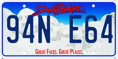SD license plate 94NE64
