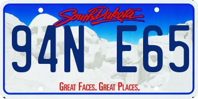 SD license plate 94NE65