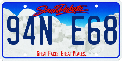 SD license plate 94NE68