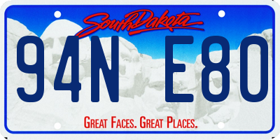 SD license plate 94NE80