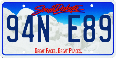 SD license plate 94NE89