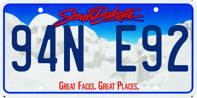 SD license plate 94NE92
