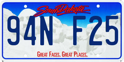 SD license plate 94NF25
