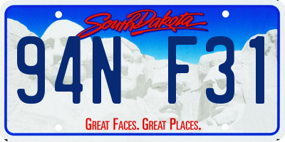 SD license plate 94NF31