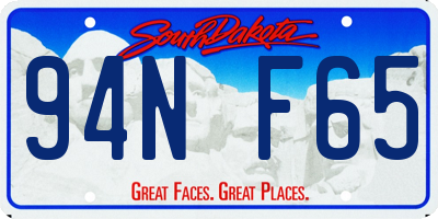 SD license plate 94NF65