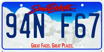 SD license plate 94NF67
