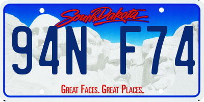 SD license plate 94NF74