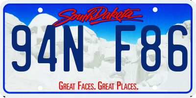 SD license plate 94NF86