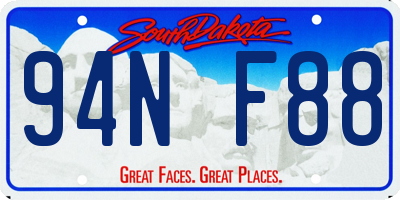 SD license plate 94NF88