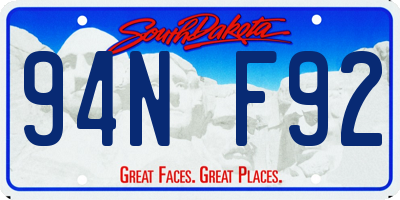 SD license plate 94NF92