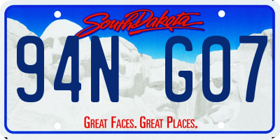 SD license plate 94NG07