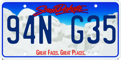 SD license plate 94NG35