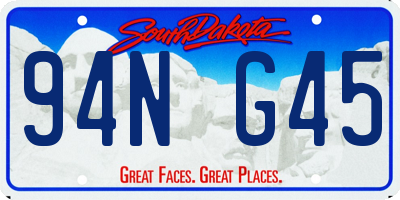 SD license plate 94NG45