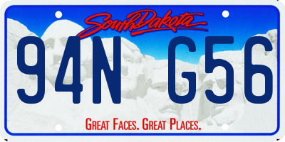 SD license plate 94NG56
