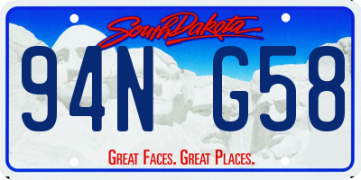 SD license plate 94NG58