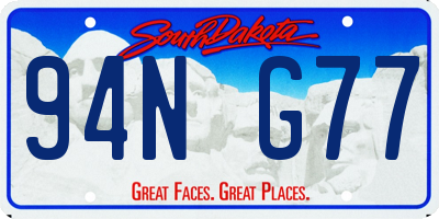 SD license plate 94NG77