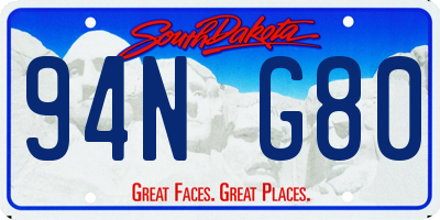 SD license plate 94NG80