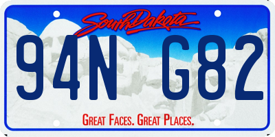 SD license plate 94NG82