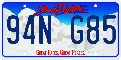 SD license plate 94NG85