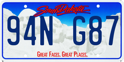 SD license plate 94NG87