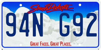 SD license plate 94NG92