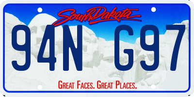 SD license plate 94NG97