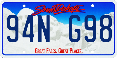 SD license plate 94NG98
