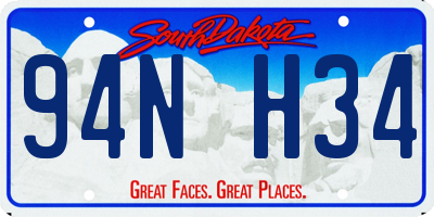 SD license plate 94NH34